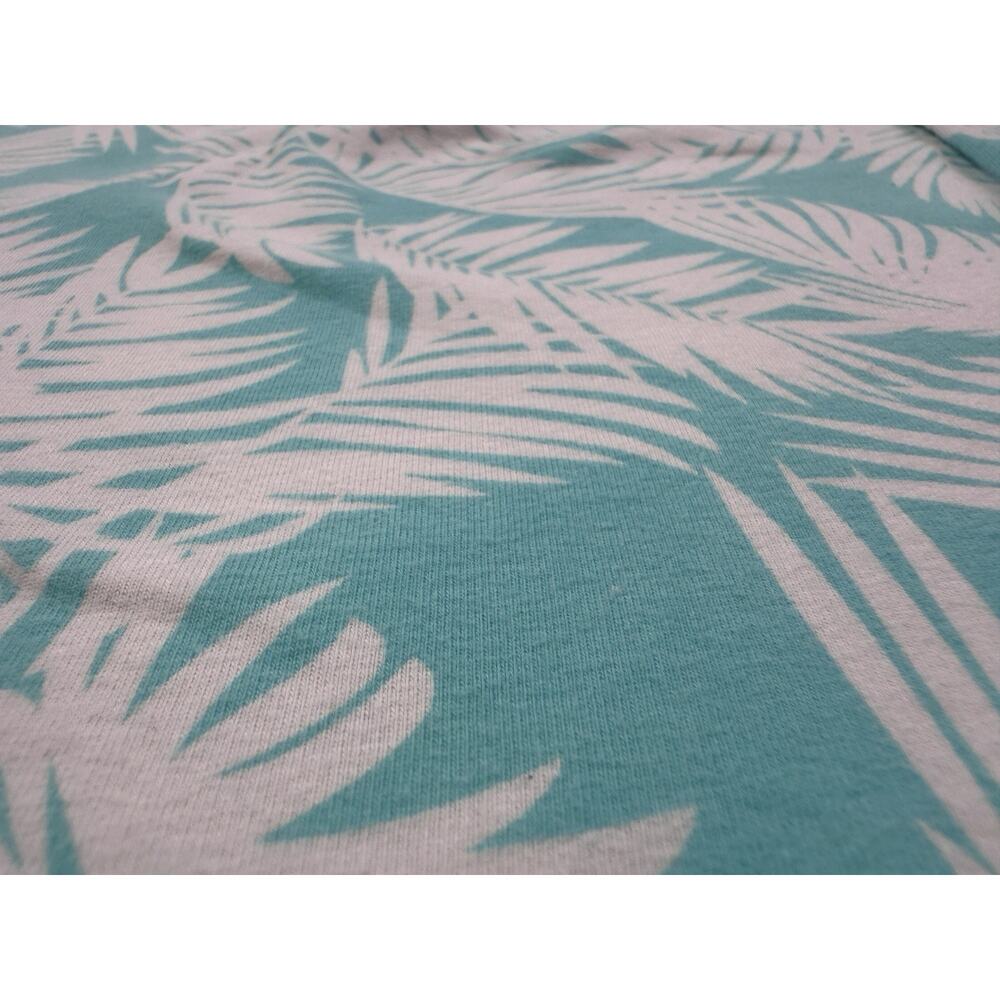 Belle Beach by Kim Gravel French Terry Short Sleeve Hoodie Light Aqua Palm XL - Picture 8 of 12